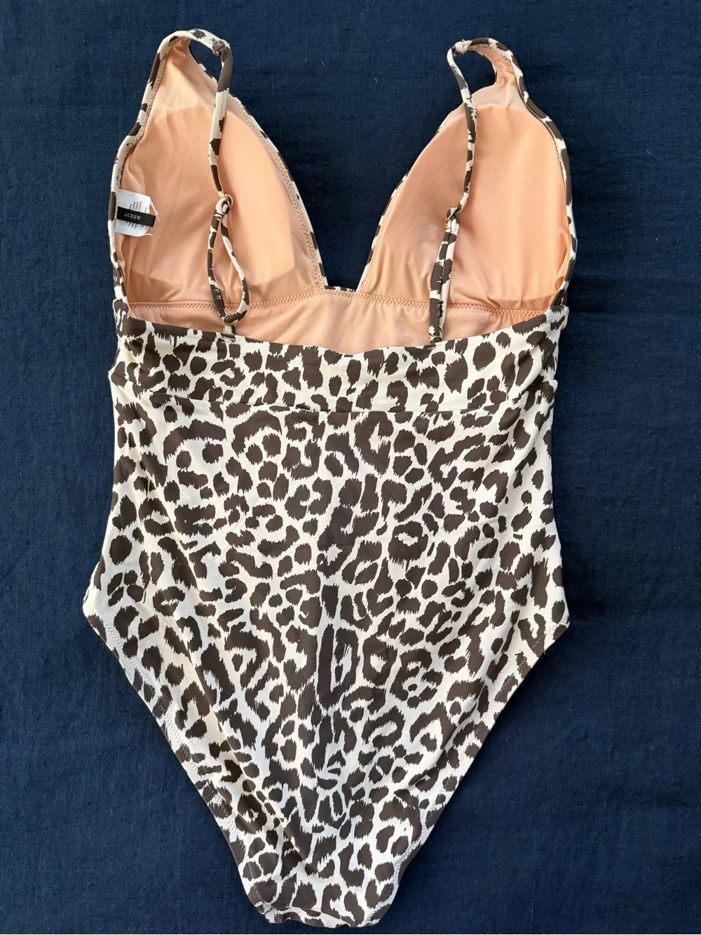 J. Crew Brown and Cream Leopard-Print One-Piece Swimsuit